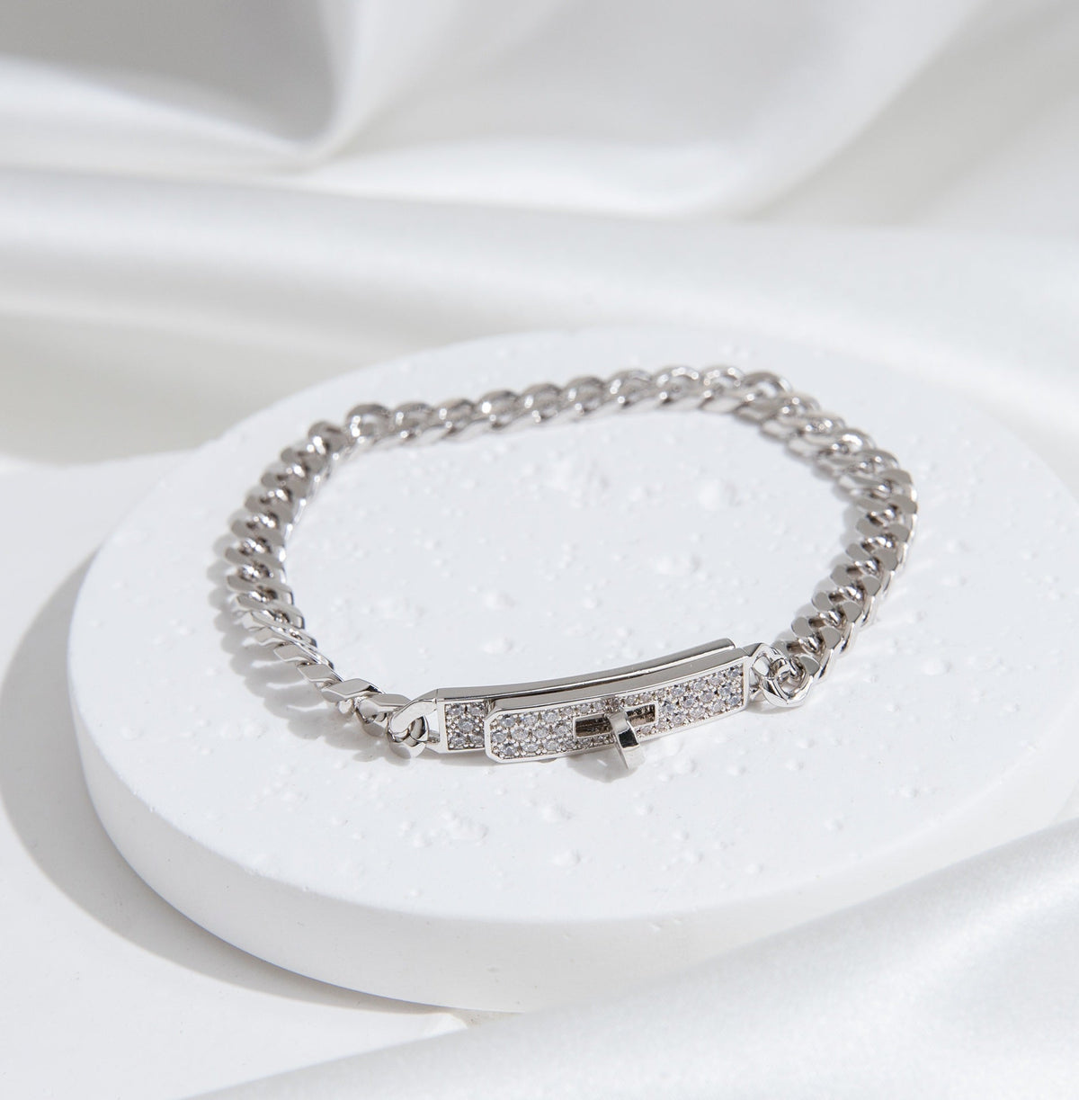 [Topon]KELLY CHAIN SILVER DIAMOND BRACELET