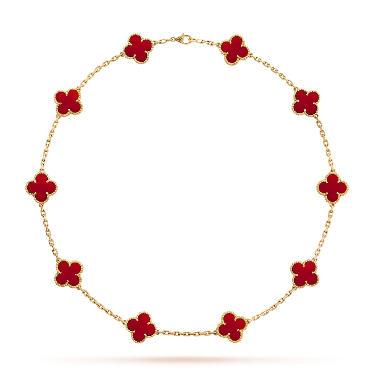 [Topon]CLOVER 10 MOTIFS CARNELIAN NECKLACE