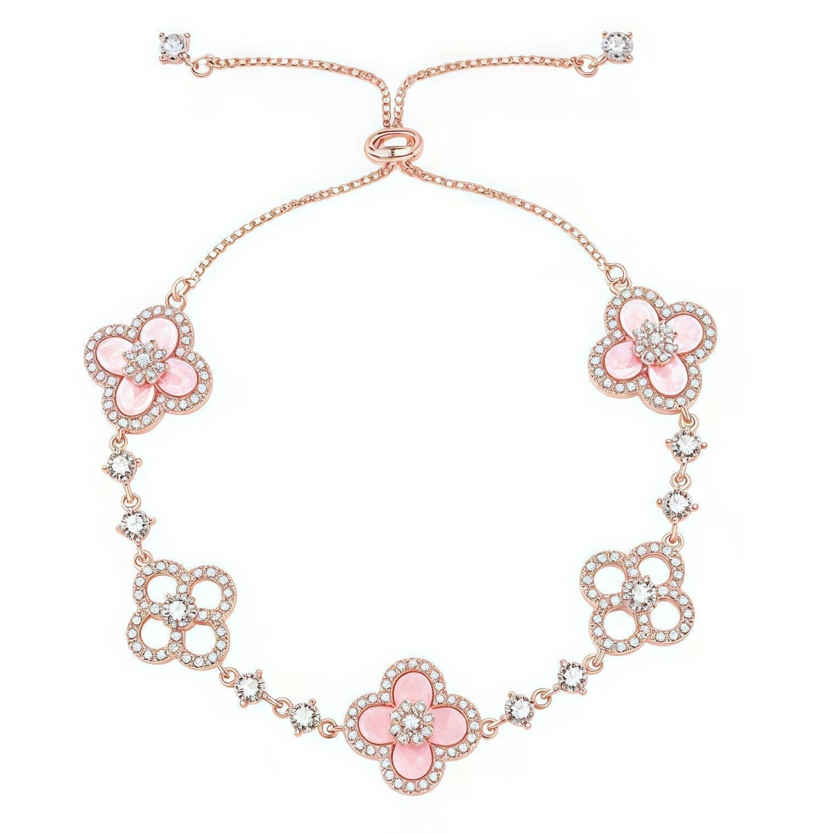 [Topon]CLOVER 5 MOTIF PINK BLUE RED WHITE BRACELET