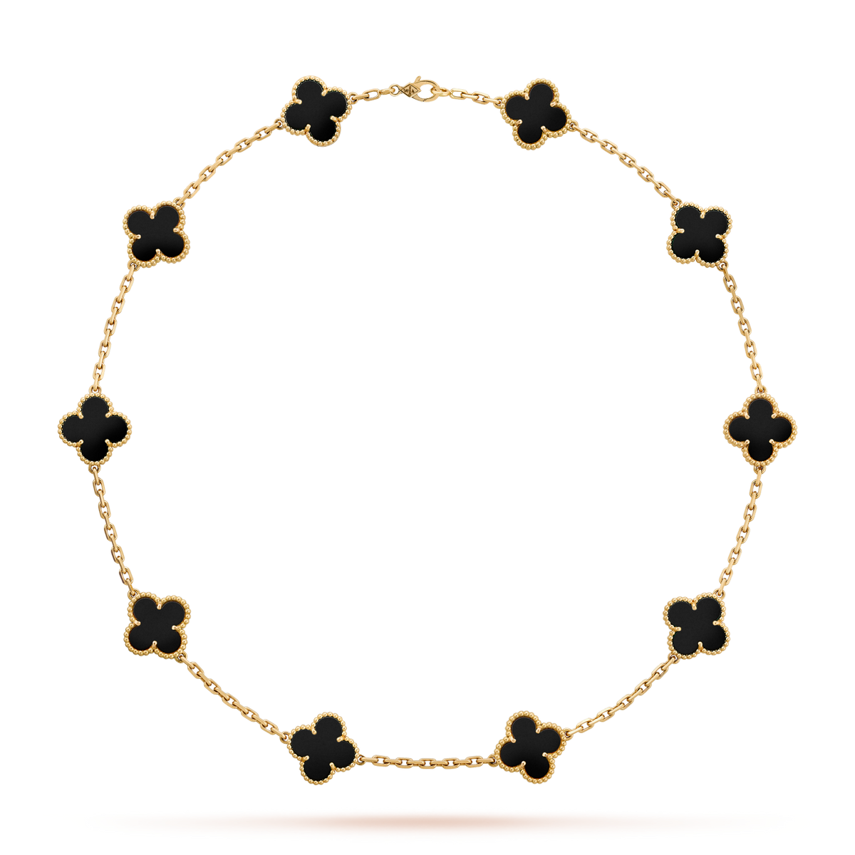 [Topon]CLOVER 10 MOTIFS ONYX NECKLACE