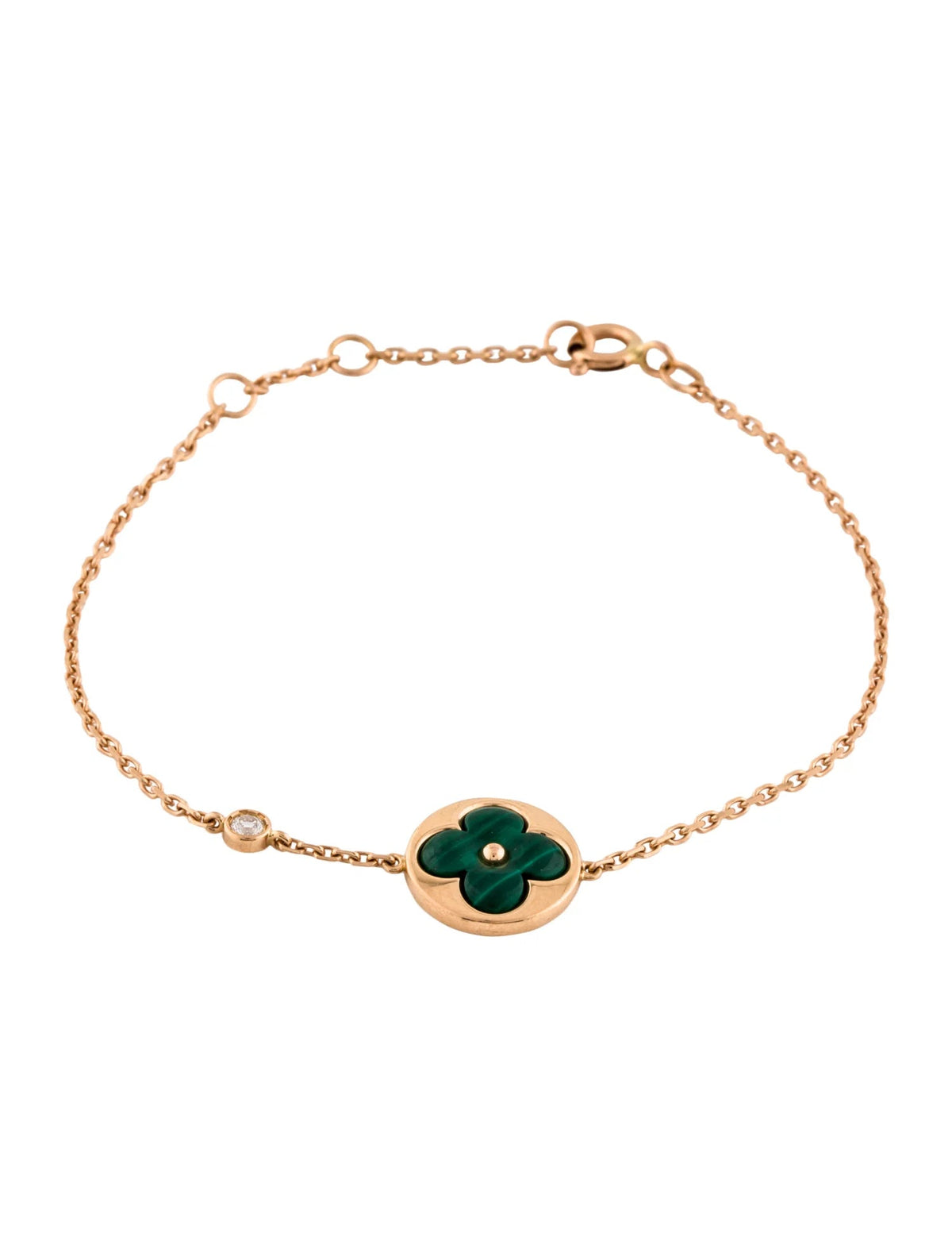 [Topon]SUN MALACHITE 1 DIAMOND PINK GOLD BRACELET