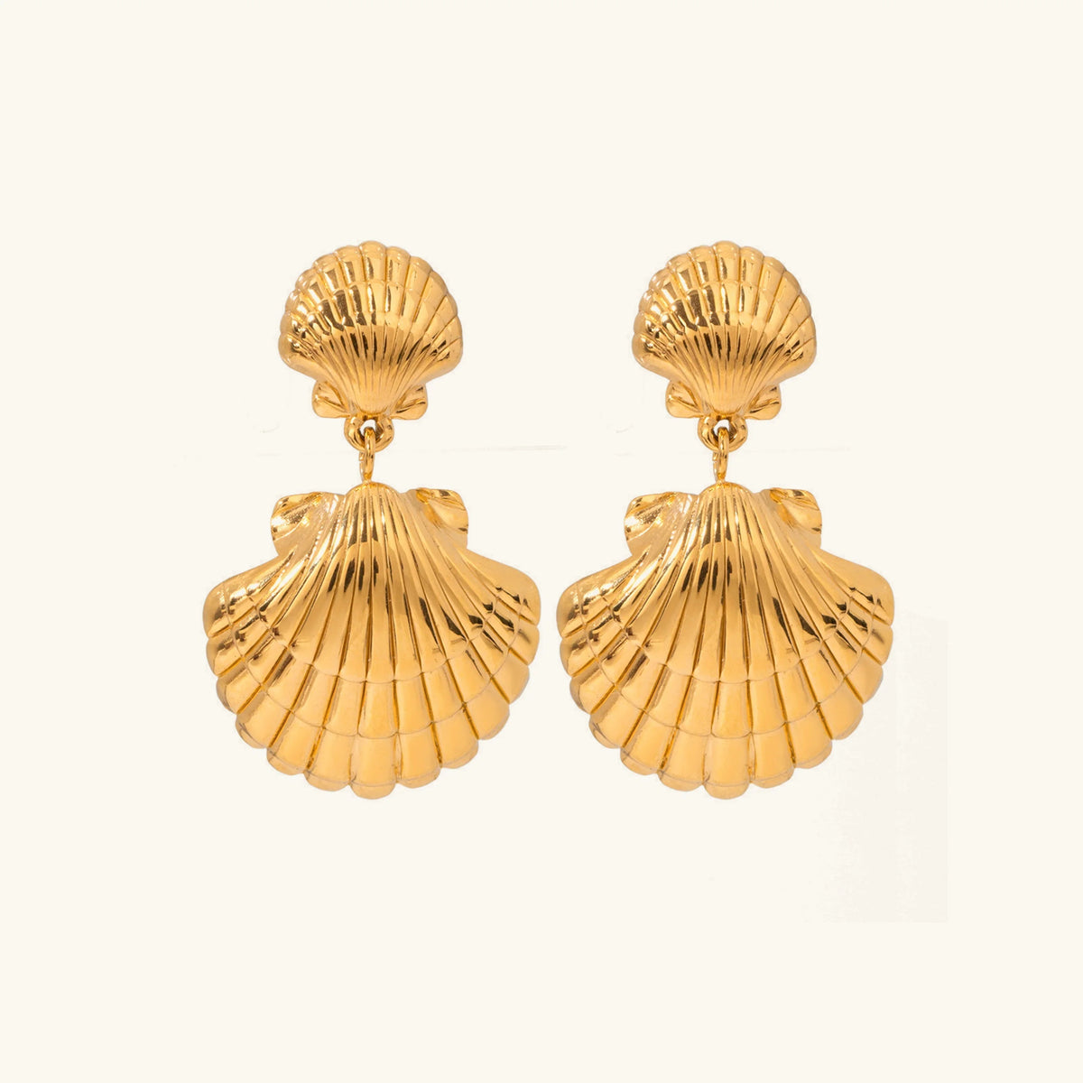 [Topon]Sandy Gold Seashell Earrings